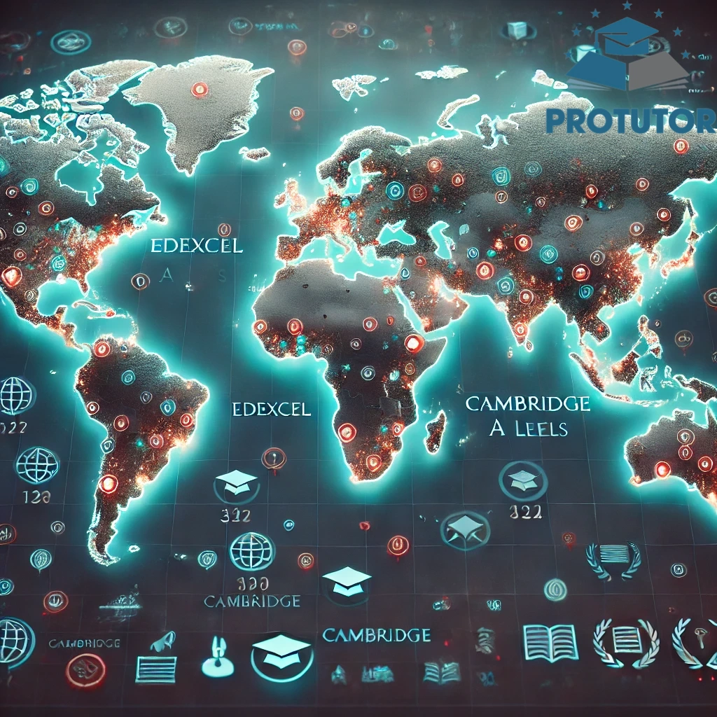 Global recognition of Edexcel and Cambridge A Levels on a world map