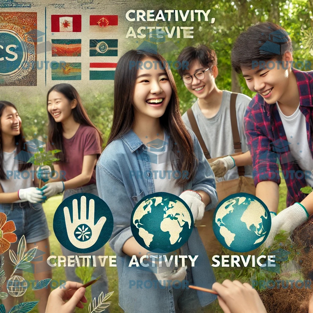 IB DP students engaging in CAS activities promoting global citizenship.