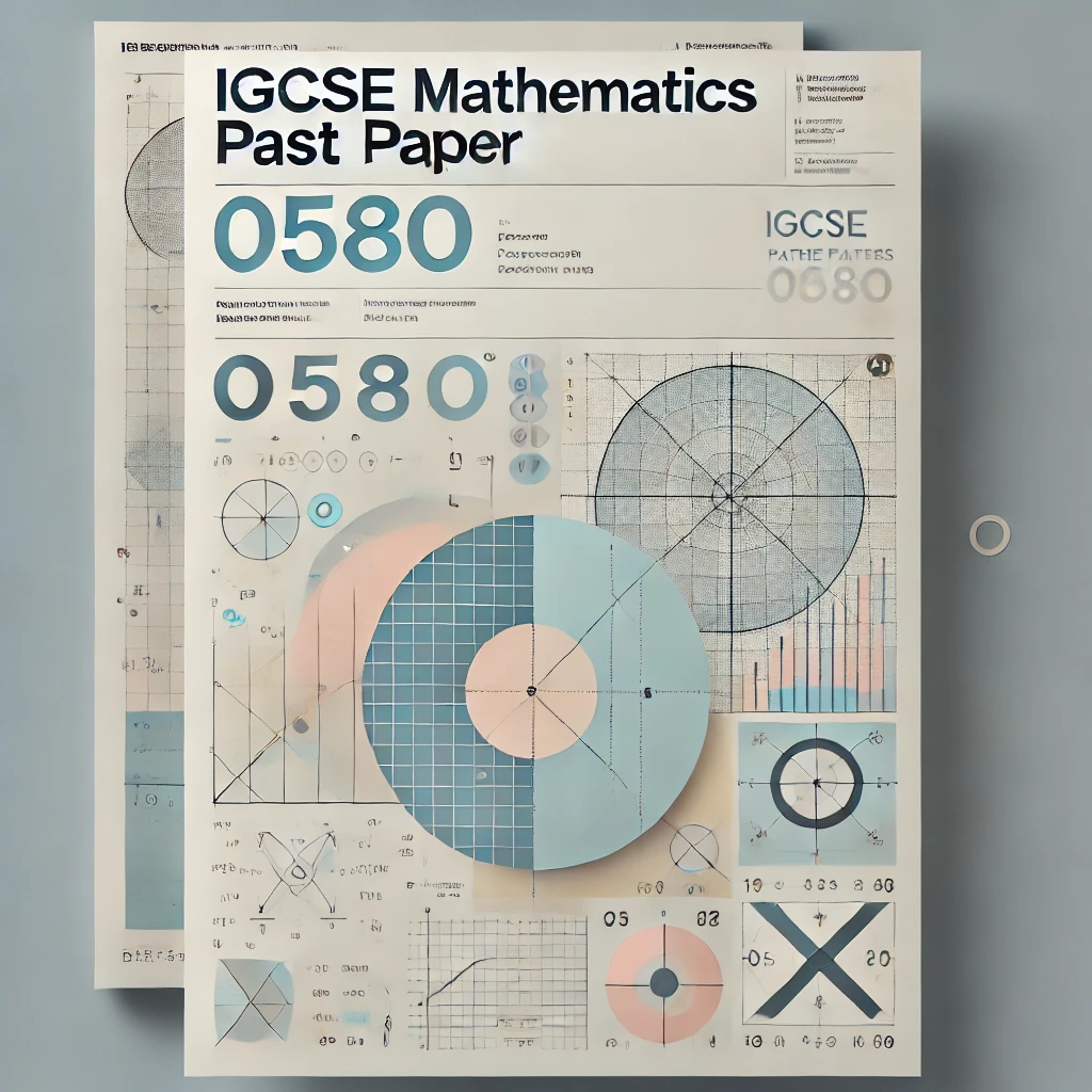 Stack of math textbooks, calculator, and handwritten notes for IGCSE Math preparation.
