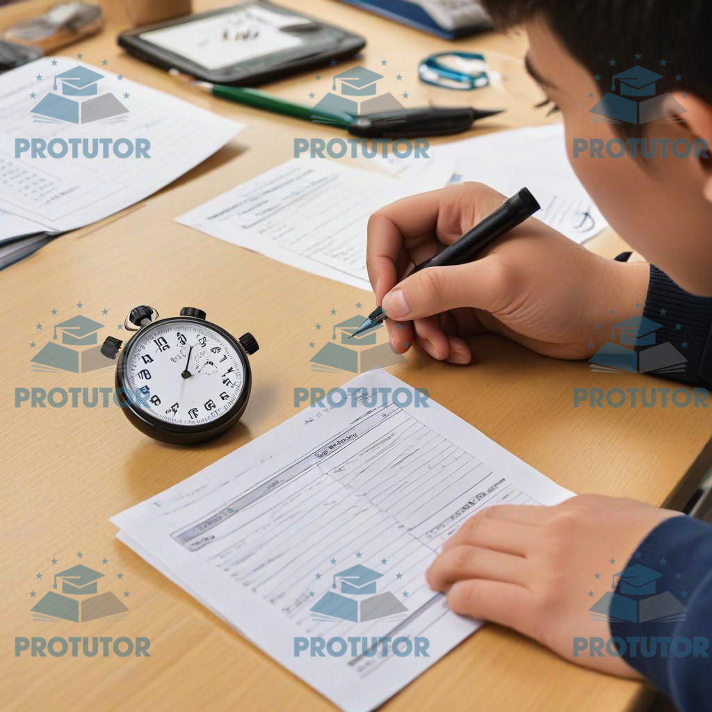 IGCSE student practicing time management with a past paper