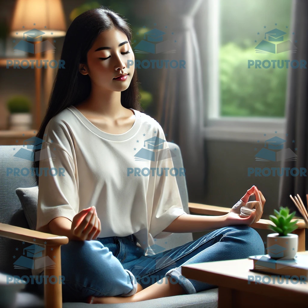 Student relaxing and taking care of health before exams