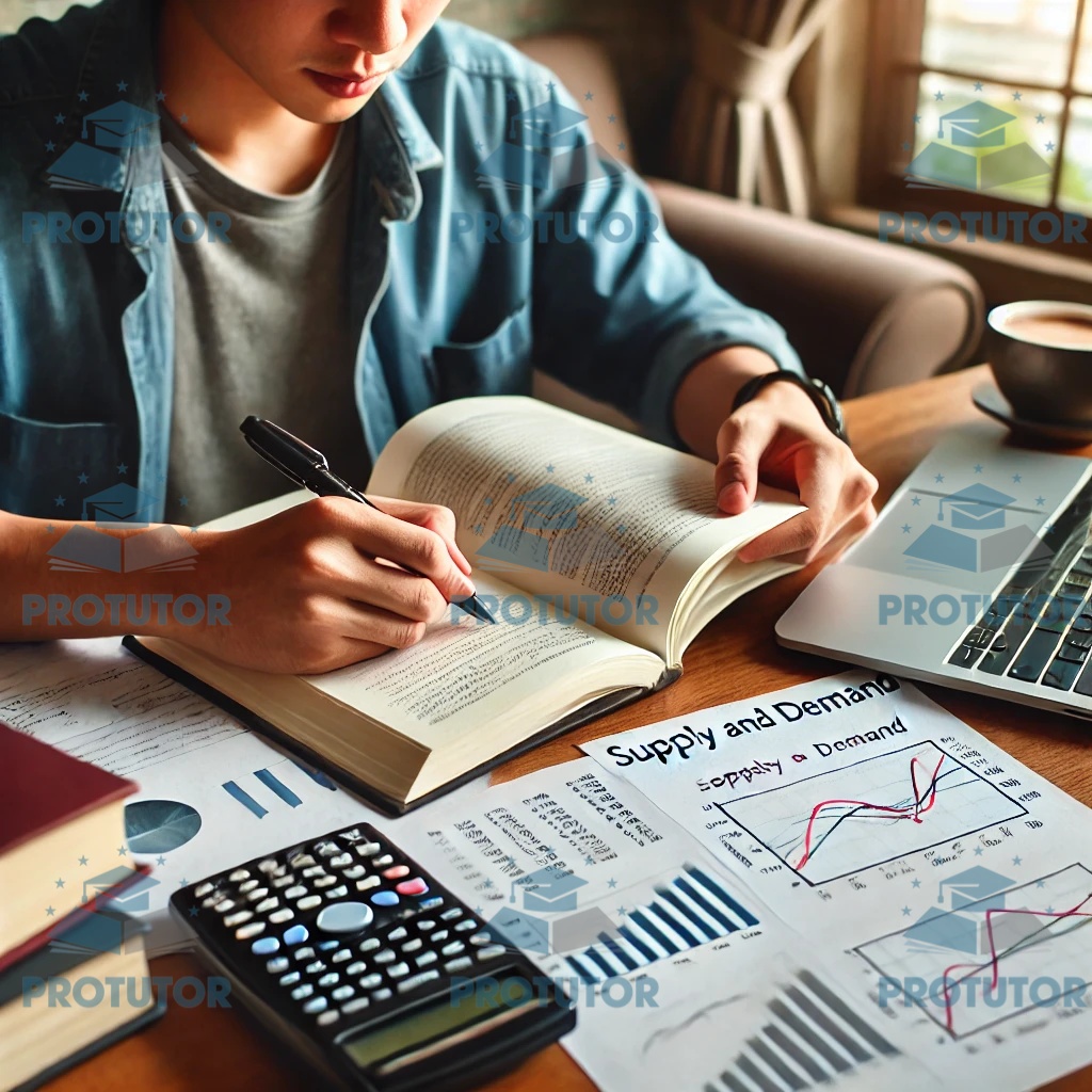 A tutor explaining market structures in Economics
