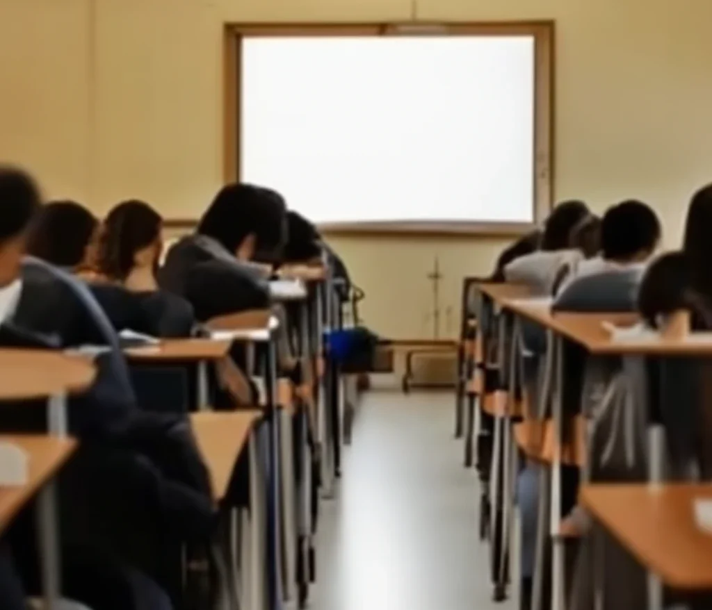 Indonesian student taking a timed IGCSE Chemistry practice in a quiet classroom.
