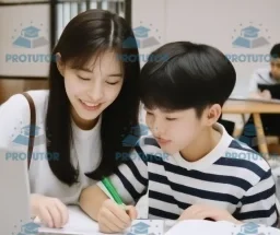 Group of students achieving success through expert tutoring.