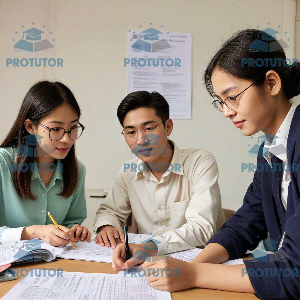 Tutor and student reviewing past papers