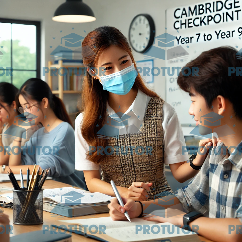Asian students in Year 7 to Year 9 receiving Cambridge Checkpoint tutoring, building a strong academic foundation, boosting their confidence, and preparing for IGCSE success through personalized guidance in core subjects like Mathematics, Science, and English.