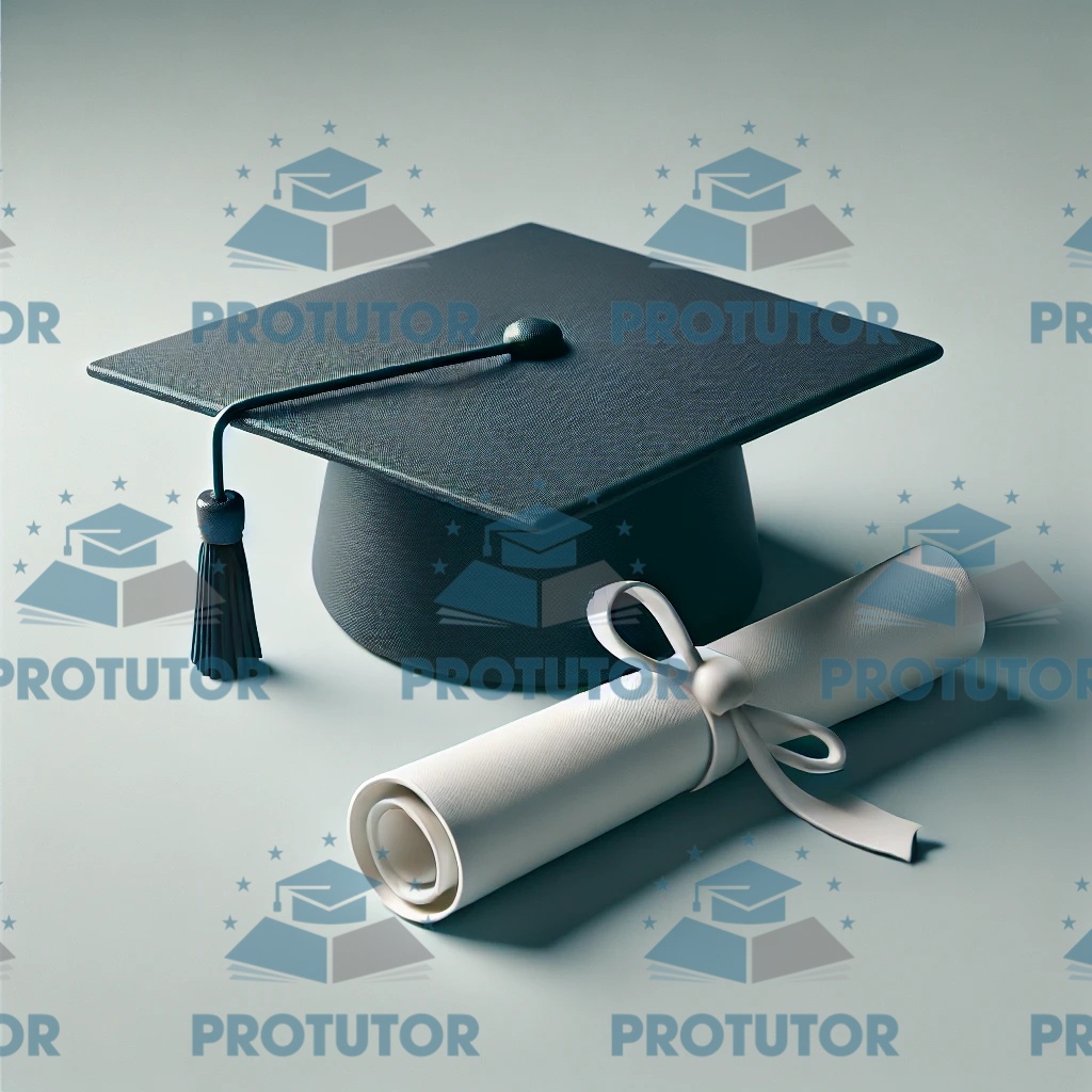 Graduation cap next to a rolled-up diploma tied with a ribbon, symbolizing the completion of the IB or A-Level program.