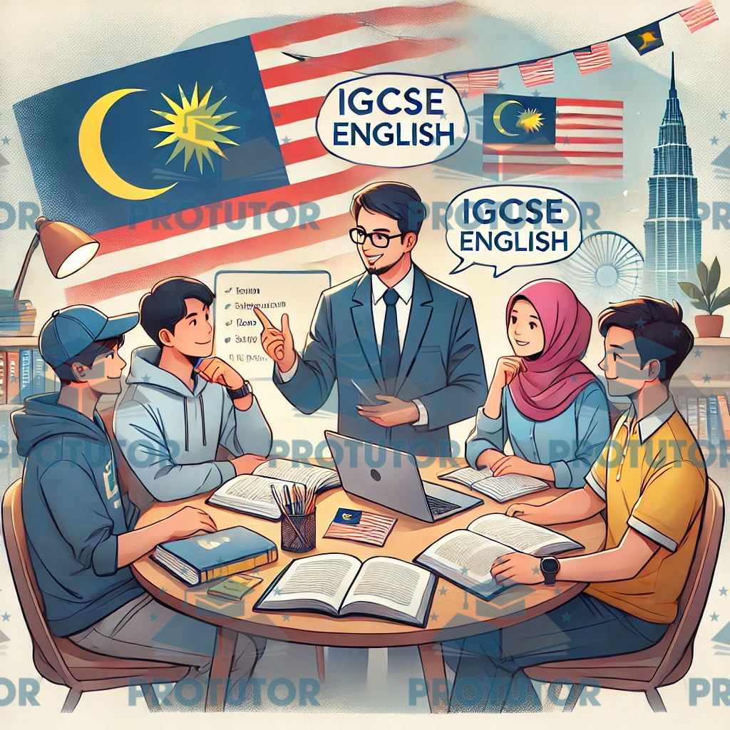 Malaysian students in a tutoring session for IGCSE English, focused on improving language skills for the exam.