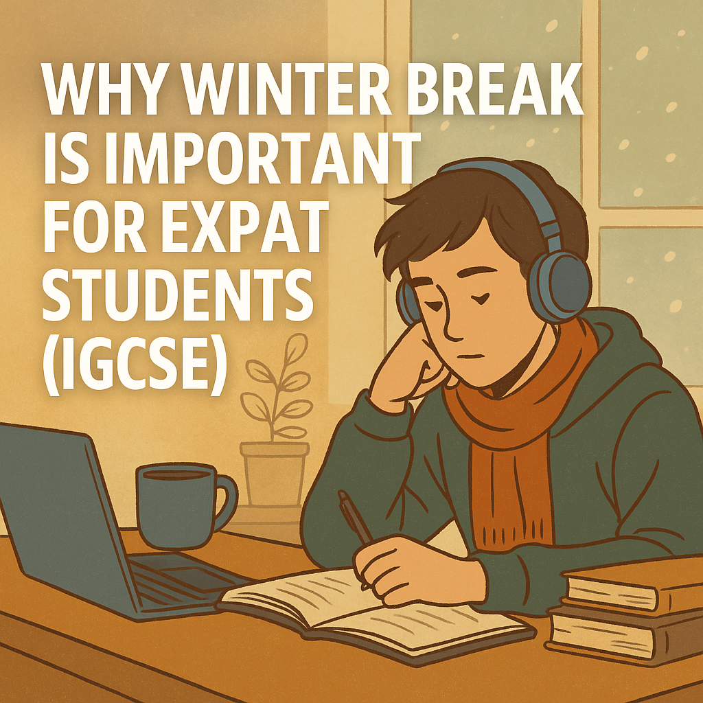 Expat Student study during winter break
